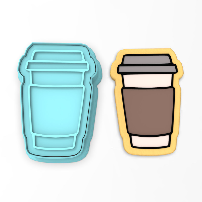 Coffee Cup Cookie Cutter & Stamp #1 | Latte Cappuccino Cafe Mug Caffeine Barista