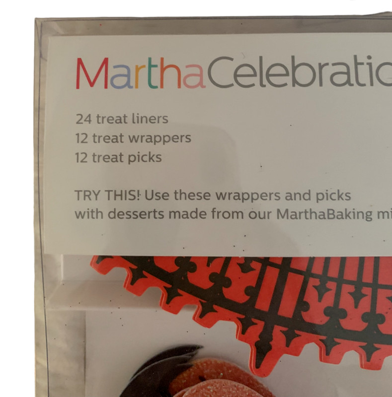 Martha Stewart Lot, 144 Pcs Halloween Party cupcake liners Picks Pumpkin Cat Bat gallery