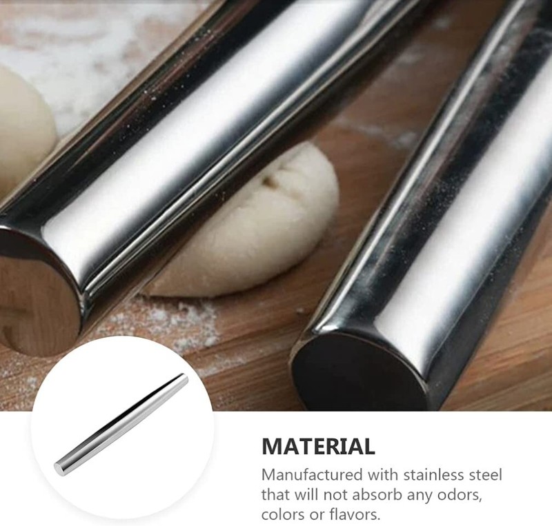 16" Stainless Steel French Rolling Pin - Pasta, Cookies, Pastries, Pizza Dough gallery