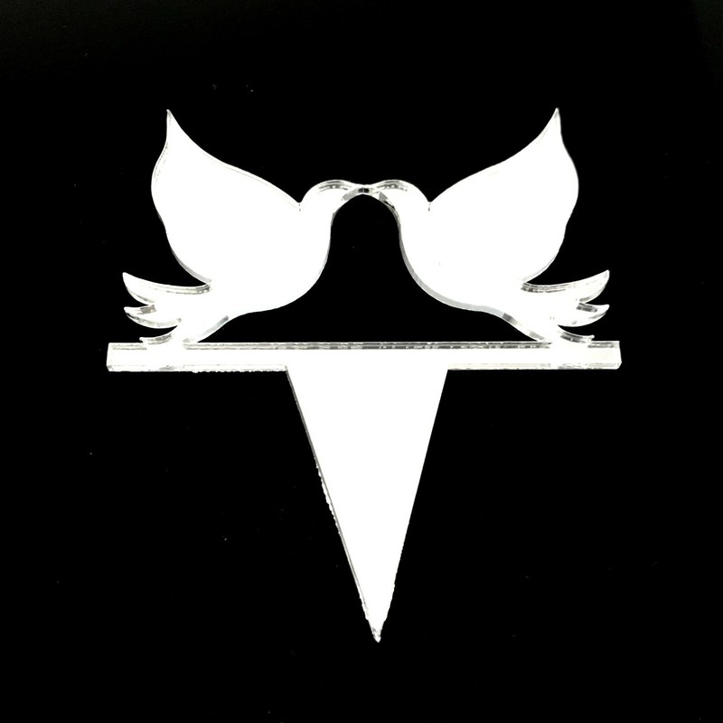 Pair of Doves Cake & Cupcake Toppers, Many Colours & Sizes, Plane or Engraved