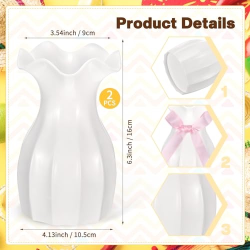 2 Set Cinco De Mayo Table Centerpieces 2 Pcs White Plastic Vase 14 Pcs Faux gallery