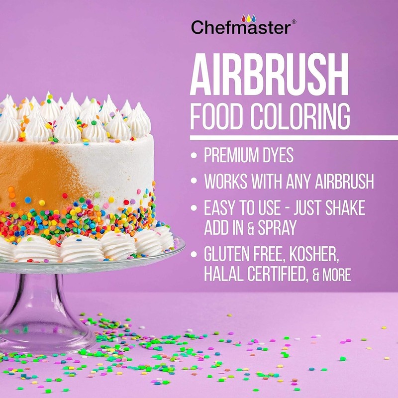 Cake Decorating Airbrushing System Kit with a Set of 12 Chefmaster Food Color... gallery