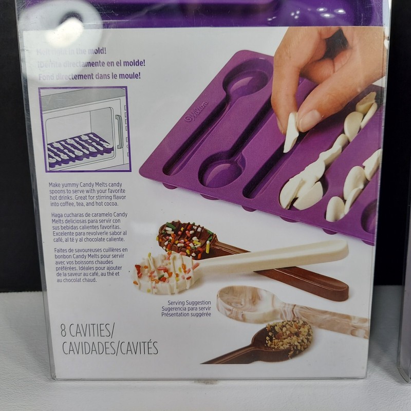 Wilton Chocolate Candy Melts Lot/2 Spoon Molds Silicone 2115-0229 EUC gallery