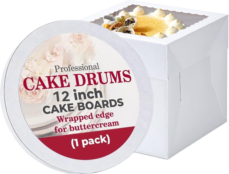 1 Pack 12x12x12 Inches Cake Boxes with Window,Cake Boxes with 12 in Cake Boar…