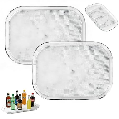 2-Pack Fridge Organizers and Storage,360° Refrigerator Lazy Susan for gallery