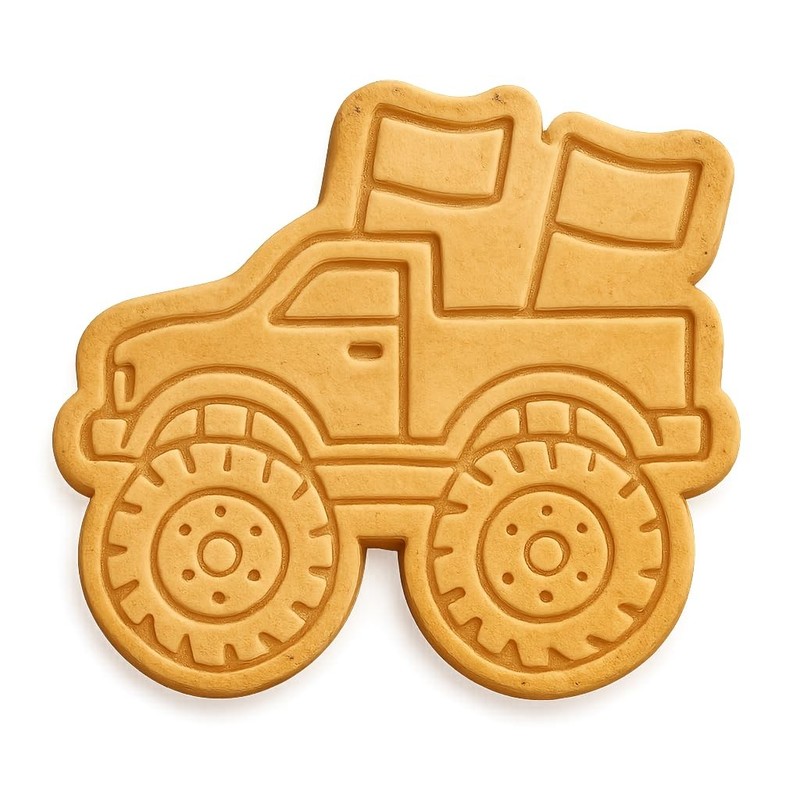 Monster Truck with Flags Cookie Cutter & Stamp - 4x3.2" Fun Design gallery