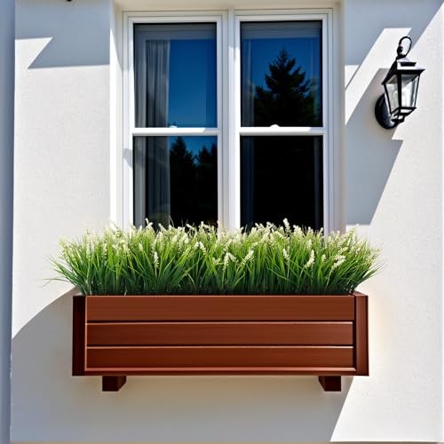 Artificial Faux Plants Flowers for Outdoor Decorations, Fake 12 Pcs White gallery