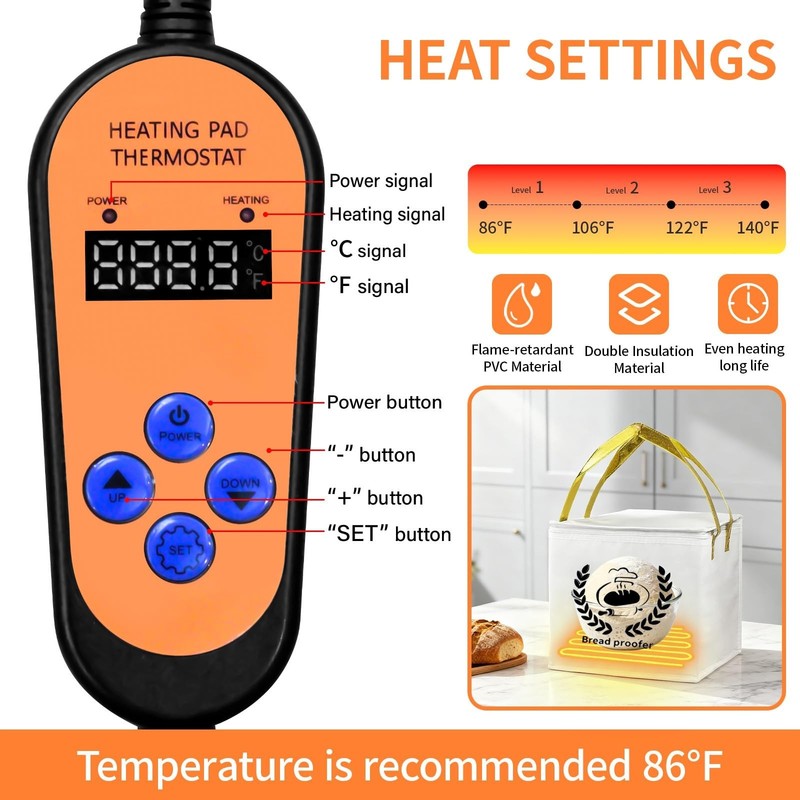 Bread Proofer Heating Pad with Warming Box, Winter Sourdough Dough Proofing B... gallery