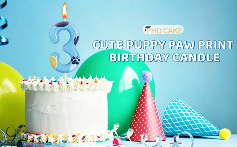 2.76 Inch Number 2 Cartoon Dog Birthday Candles, Blue Dog Number Candles, Cake gallery