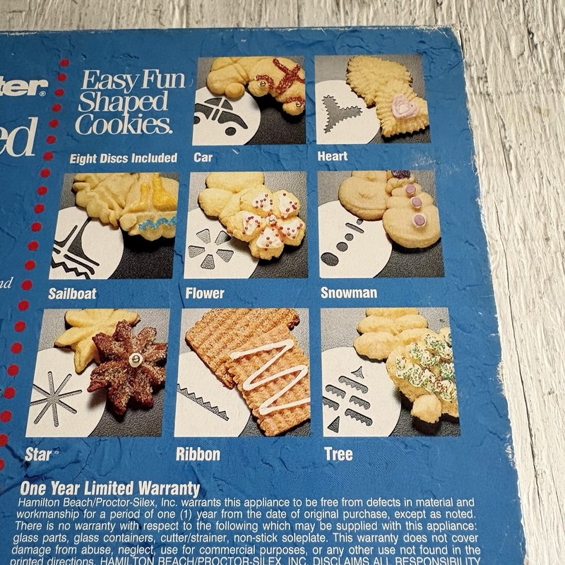 Vintage Hamilton Beach Super Shooter COOKIE PRESS Decorator Kit As seen on TV gallery