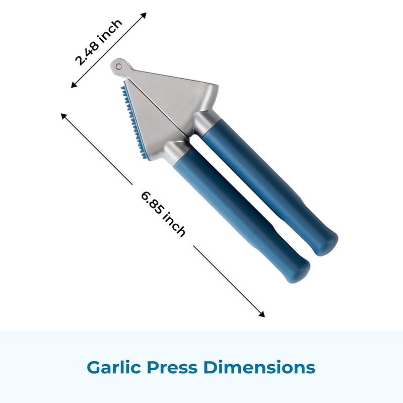 OOU Garlic Press, Stainless Steel Mincer with Premium Zinc small, Blue gallery