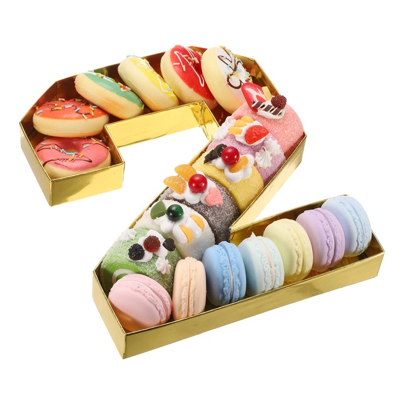 8.3″ Cardboard Number for Charcuterie, Cardboard Food Tray (Gold Number 2)