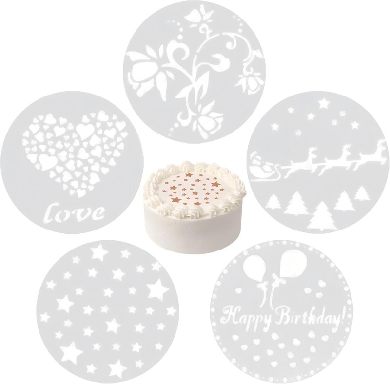 Plastic Cake Stencils Decorating Reusable Baking Template Buttercream Tools