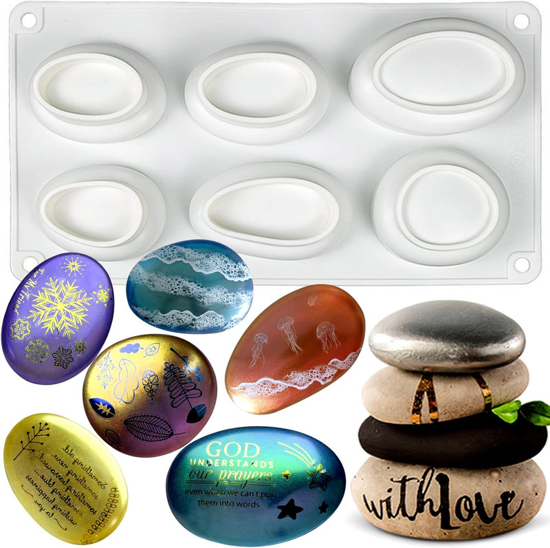 Pebbles Molds, 3D Pebbles Stone Silicone Molds for Baking French Dessert Mousse gallery