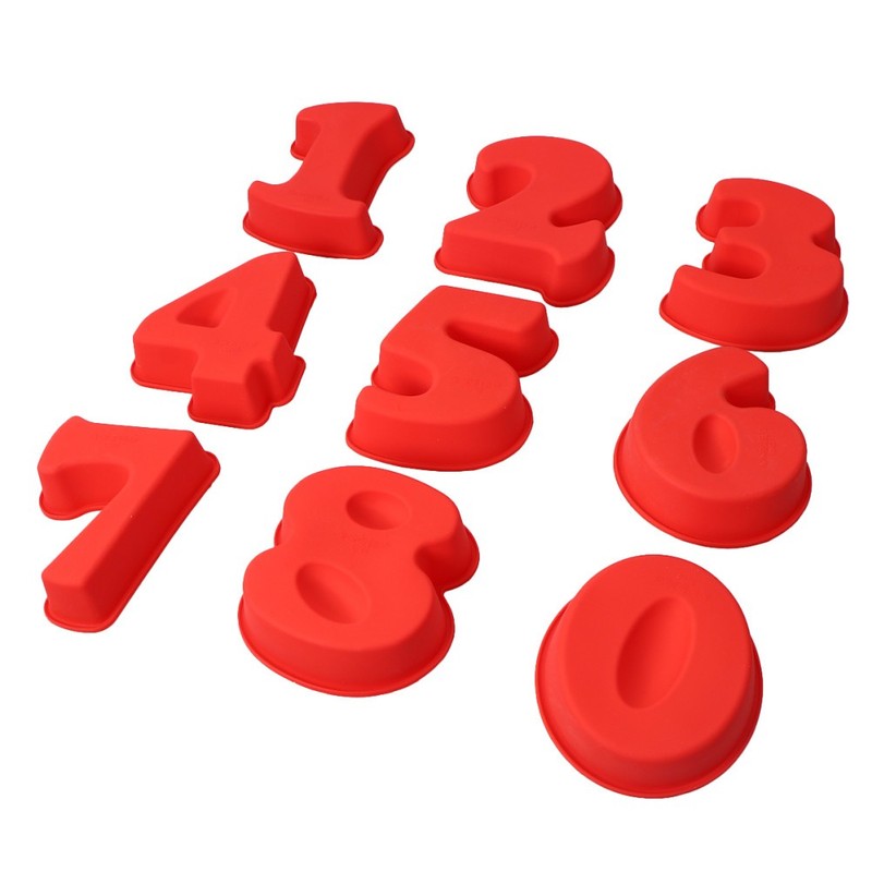 9 Pcs Silicone Cake Mold Number 0-8 Shape Nonstick Dessert Decorating Tool gallery