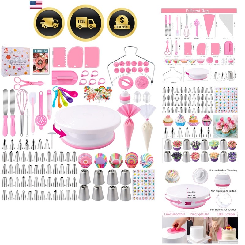Cake Decorating Supplies Kit Tools 356pcs, Baking Accessories with Cake Turnt…