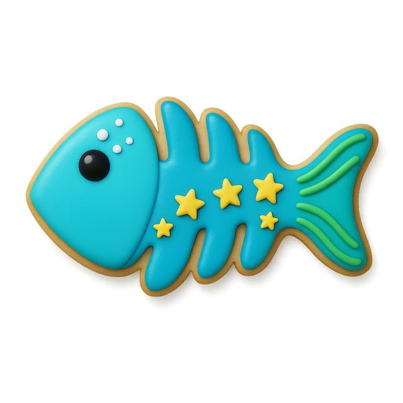 Fish Bone Cookie Cutter - 4x1.9 Inches, Fun and Unique Baking Tool gallery