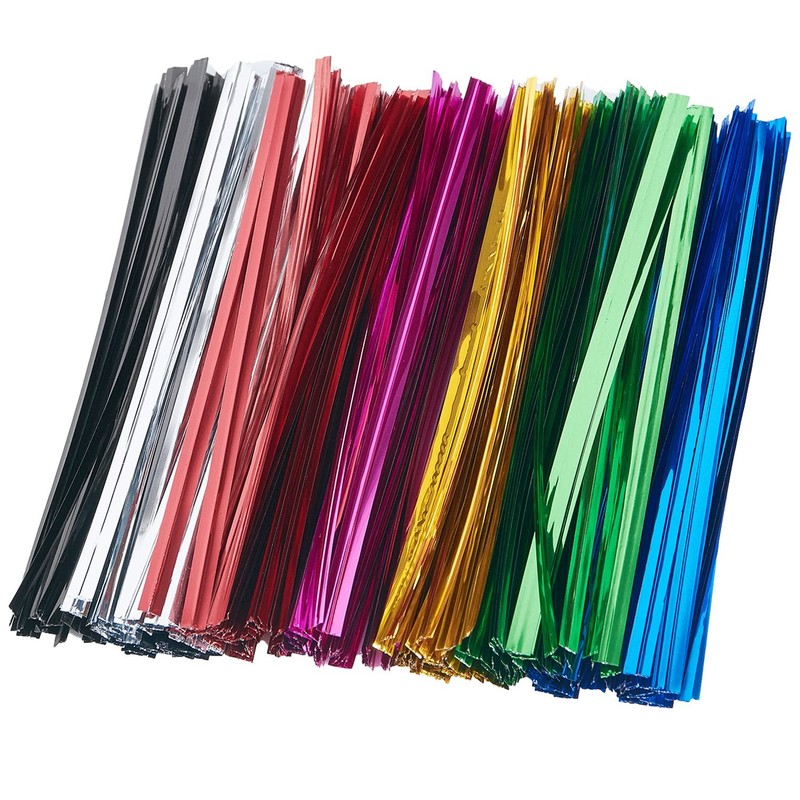 700 PCS 4 Inch Metallic Twist Ties 7 Colors Bakery Candy Goodie Bags DIY