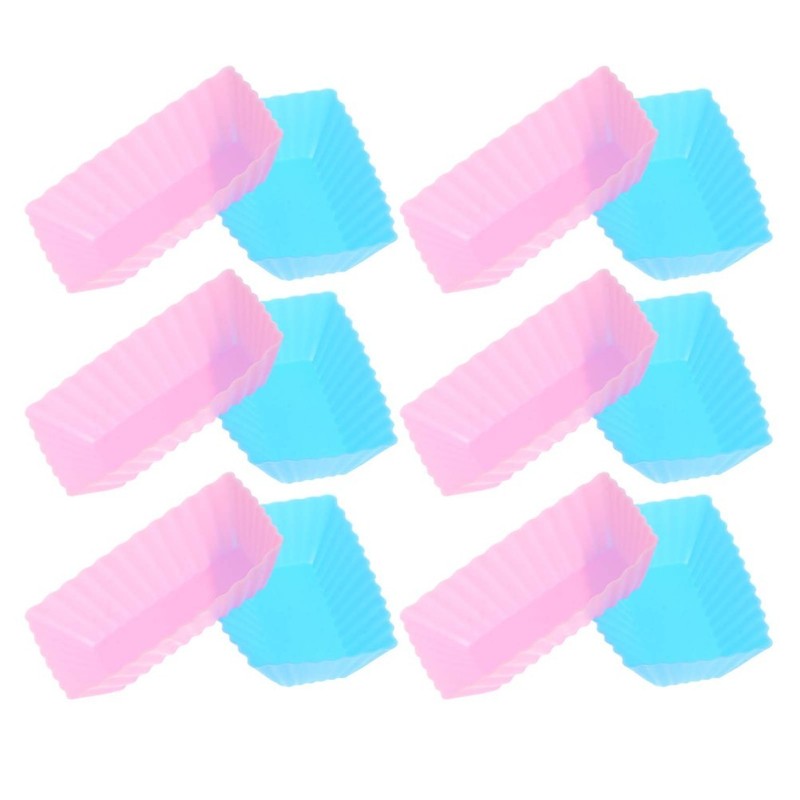 12Pcs Assorted Color Silicone Muffin Cups Baking Supplies Reusable and Practical