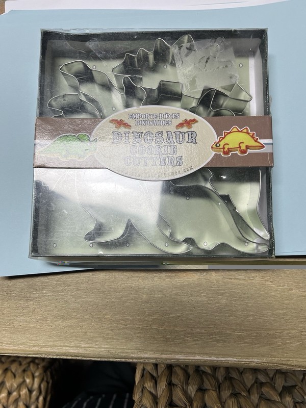 Fox Run Craftsmen Metal Cookie Cutters 2 Sets,Silver, 6-Pack, Dino and Valentine gallery