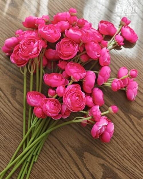 Ranunculus Artificial Flower ROSEO Pink Silk Flowers Faux DIY 18 Rose Red gallery