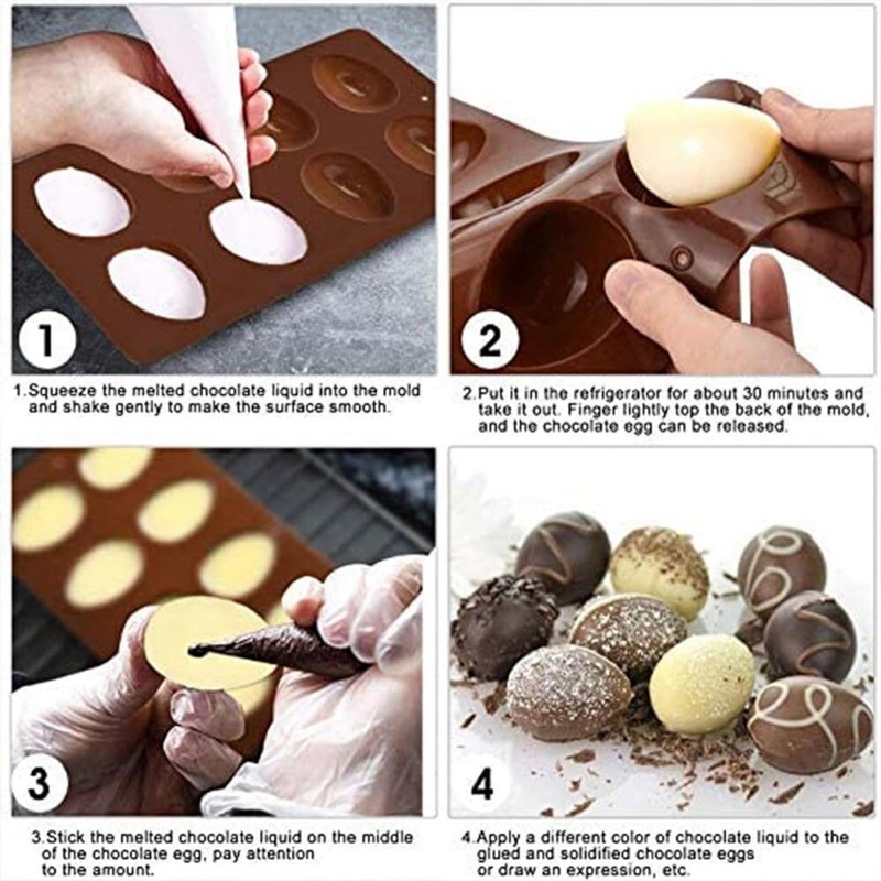 1-3pcs Easter Egg Silicone Mold 8-Cavity Chocolate Candy Molds, Cake Decorating gallery