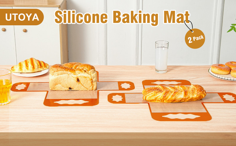 2 Pcs Reusable Silicone Bread Loaf Pan Liner, Food Grade BPA Bread Baking Mat, gallery