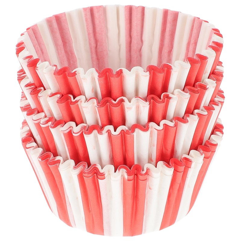 Kisangel Red and White Cupcake Liners 100pcs Mini Muffin Cups Paper Cake Tray...