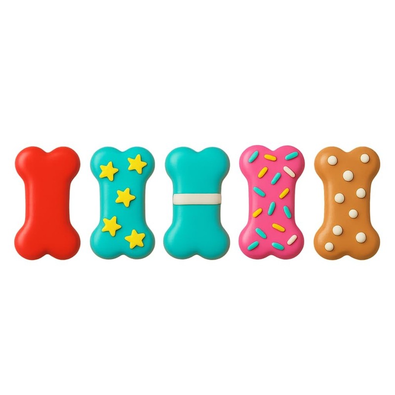 Mini Dog Bone Cookie Cutter Strip – 5 Bones (1" Each) – Perfect for Pet Treats gallery