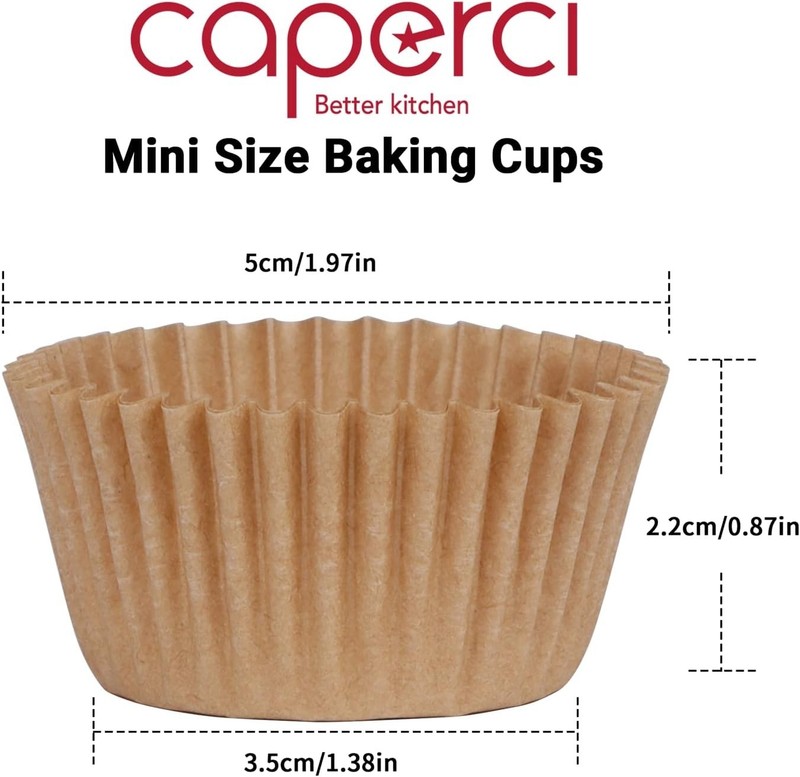 500 Count Mini Cupcake Liners Natural Muffin Liners Greaseproof Natural gallery
