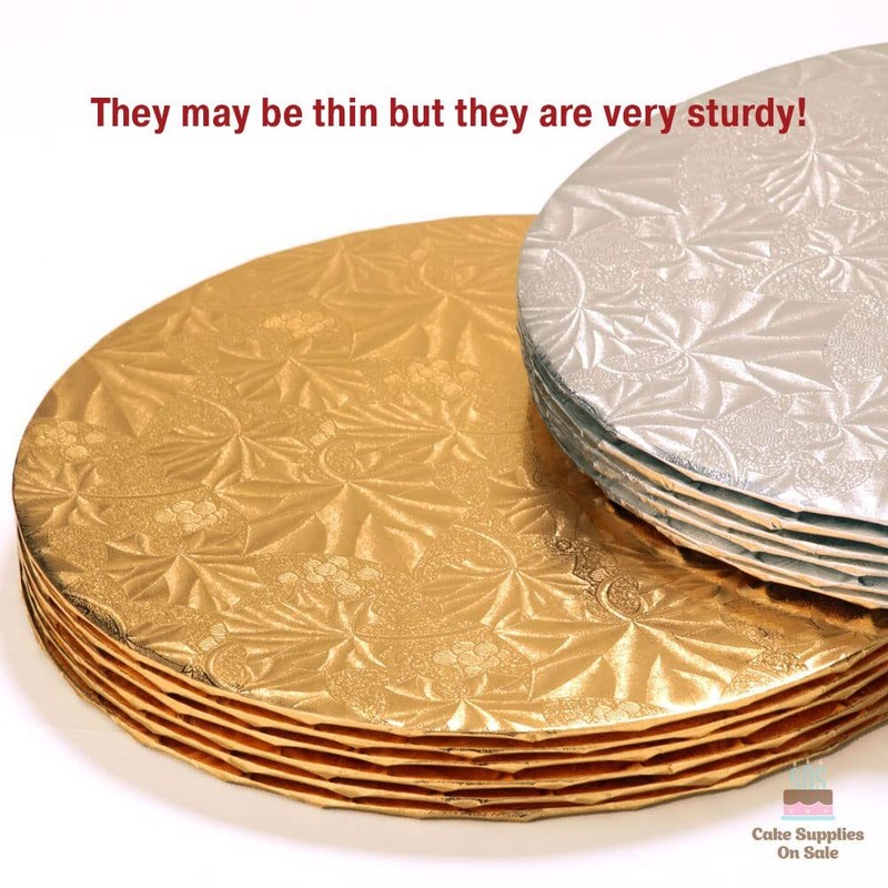 Gold Round Thin Drum 10" 1/4" 25 count Cake Boards Display Base Wedding Party gallery