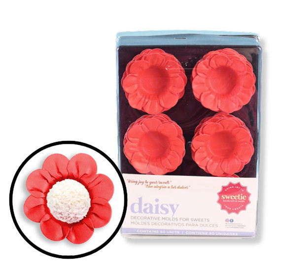Wholesale Daisy Flower Candy Cups 6 Pack Case: Red – 50% OFF Retail