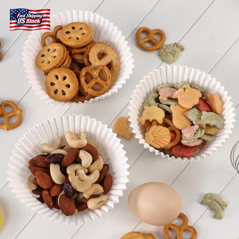 Caperci Jumbo Cupcake Liners White Muffin Baking Cups 300-Count, No Smell, Food gallery