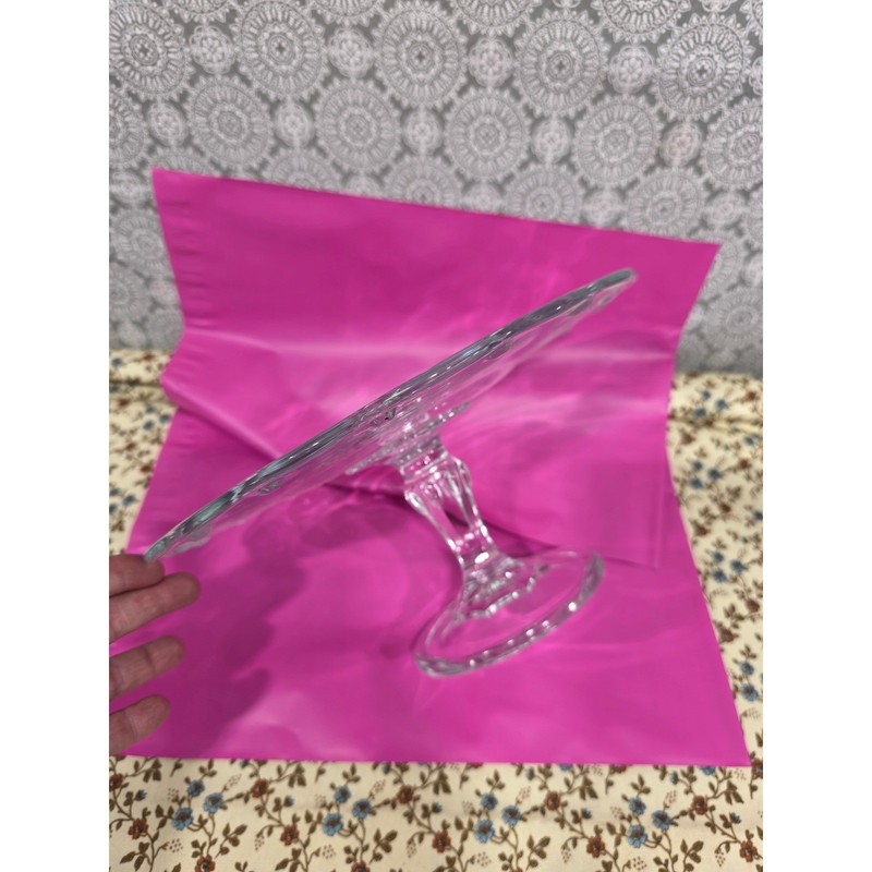 Clear Glass Cake Stand Dessert Display Plate Pedestal Serving Platter gallery