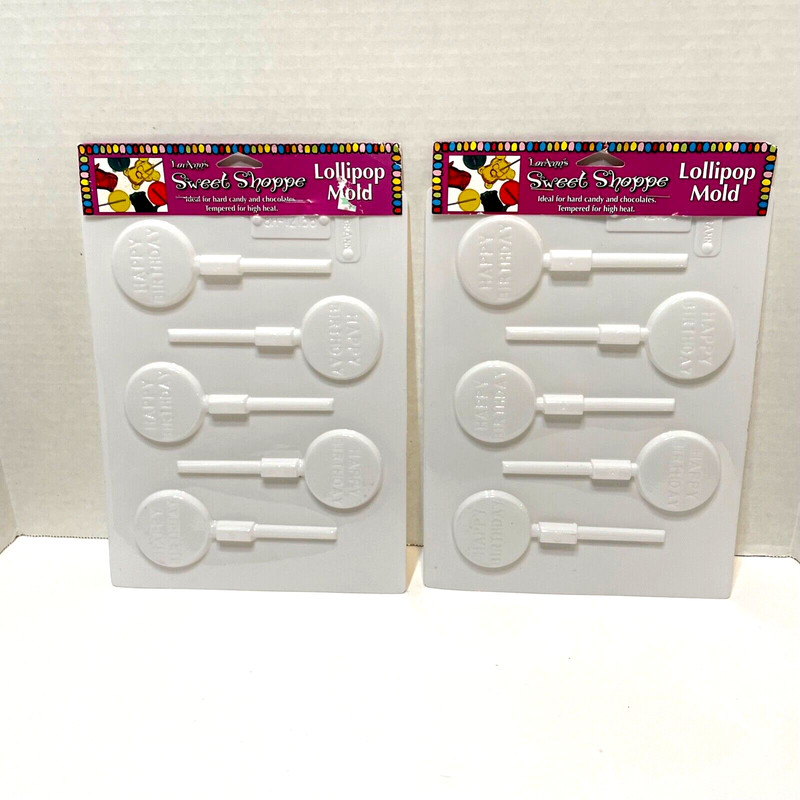LorAnns Sweet Shoppe Happy Birthday Lollipop Mold Hard Candy Chocolate New Lot 2