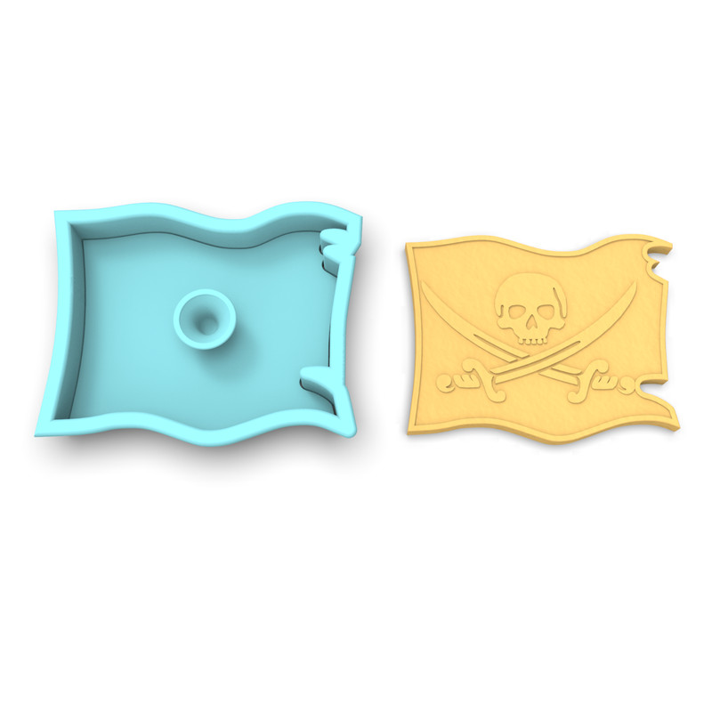 Pirate Flag Cookie Cutter & Stamp | Boy Birthday Party Pirates Boat Hook Skull gallery