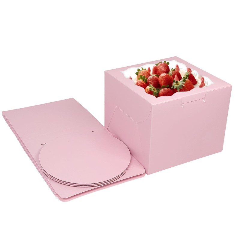 36pcs 6x6x5 Inches Cake Boxes with Window 18-Packs Pink 6 Inch Bakery Boxes (... gallery