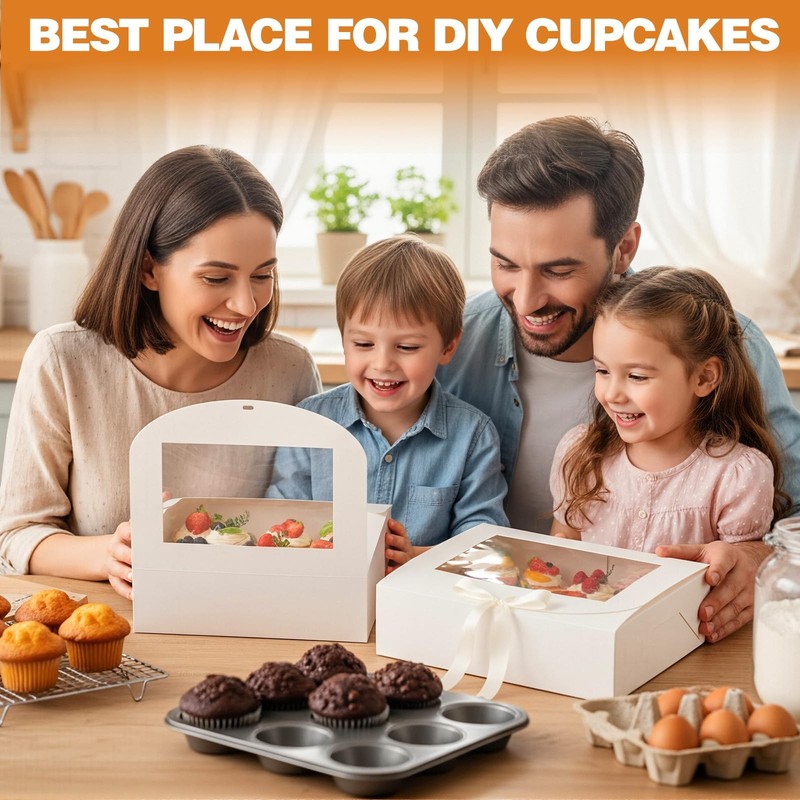 20 Pack Cupcake Boxes Hold 12 Standard Cupcakes, 12 Count Cupcakes Boxes, Foo... gallery