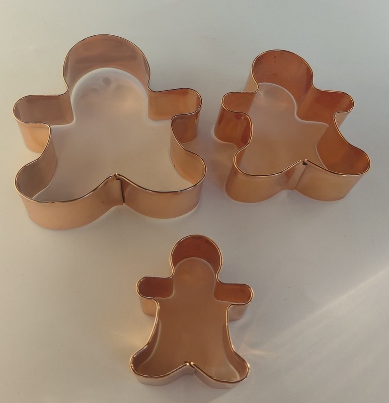 Copper Coated Cookie Cutter Set 3 Gingerbread Shapes Baking Cooking gallery