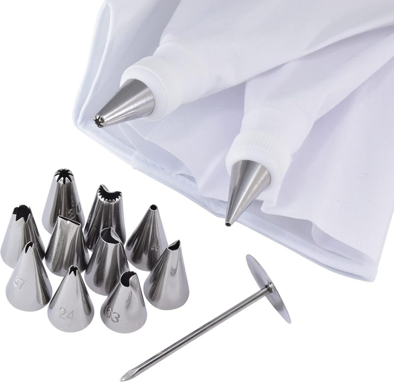 R&M International 17 Piece Icing Set with 12 Tips, Piping Bags, and 2 Couplers gallery