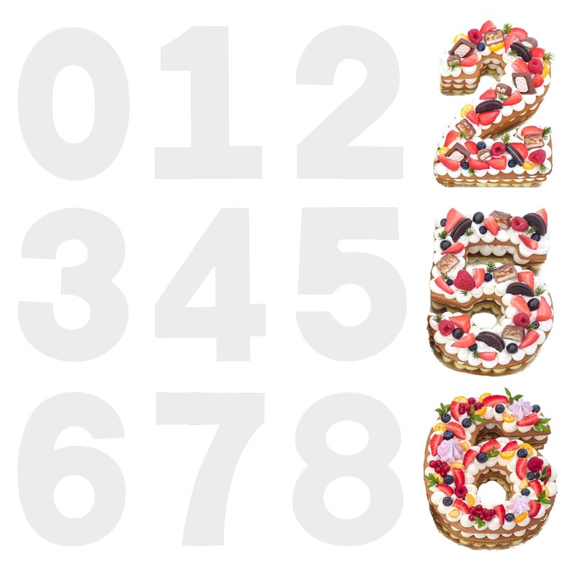 9 PCS 10 Inch Large Size Number 08 Cake Mold Baking Flat Plastic Templates