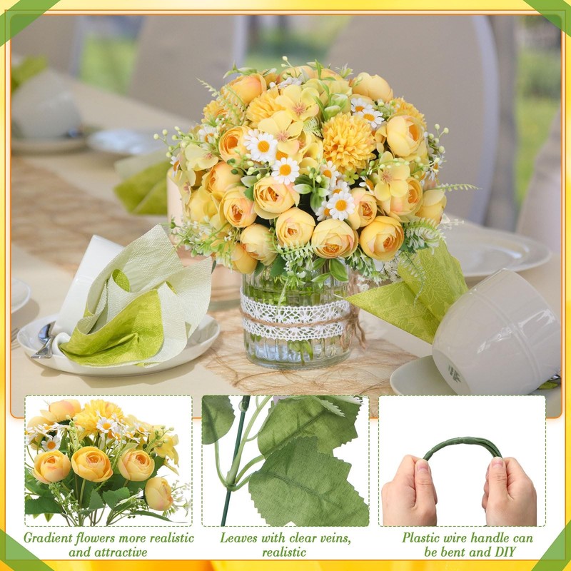 Tigeen Peonies Artificial Flowers Faux Roses Silk Flowers Hydrangea Artificial gallery