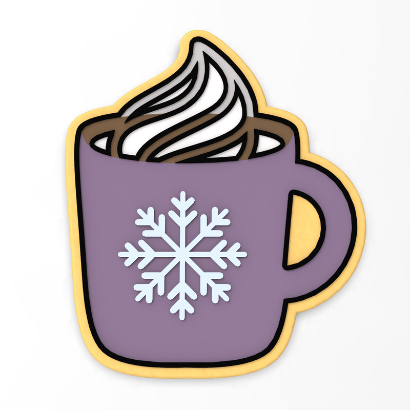 Hot Chocolate Cookie Cutter & Stamp | Cappuccino Mug Winter Christmas XmasCoffee gallery