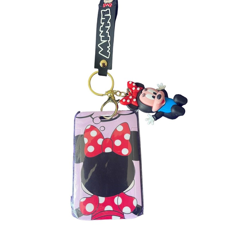 Mickey Minnie Mouse Bundle Key Chains With ID Holder Mini Bag Purse gallery