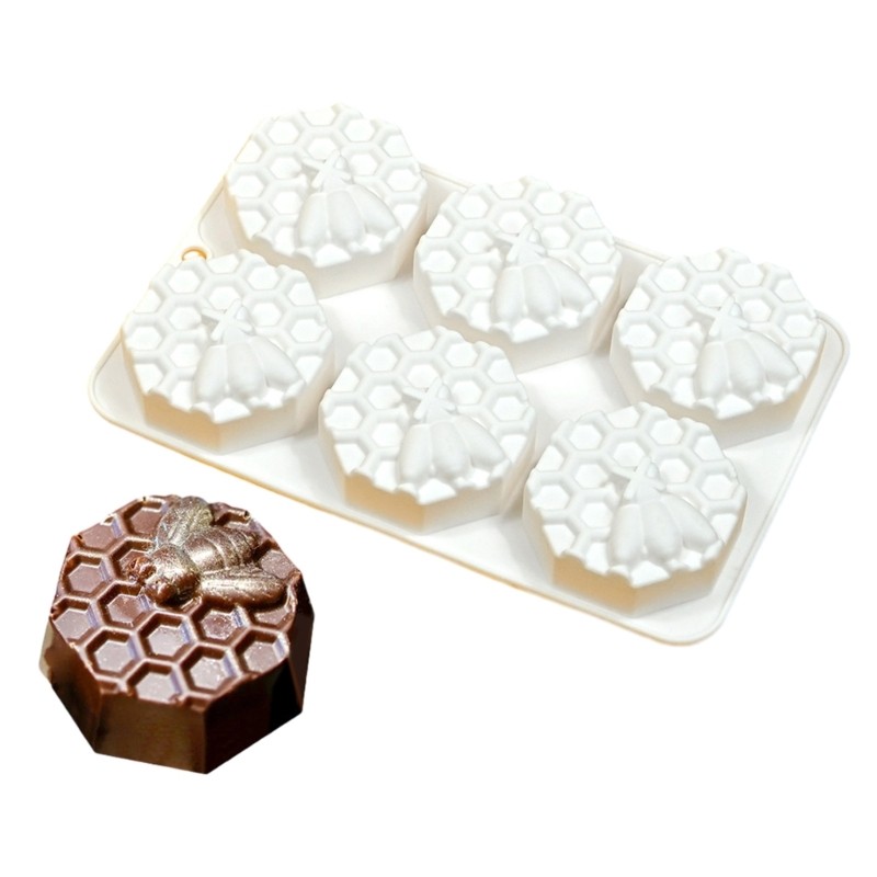 6-cavity Honeycomb Silicone Mold Fondant Chocolate Mold DIY Mousse Cake Mold