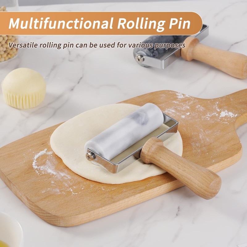 Small Marble Rolling Pin for Dough-Non-Stick T-shaped Hand Roller for Dough,C... gallery