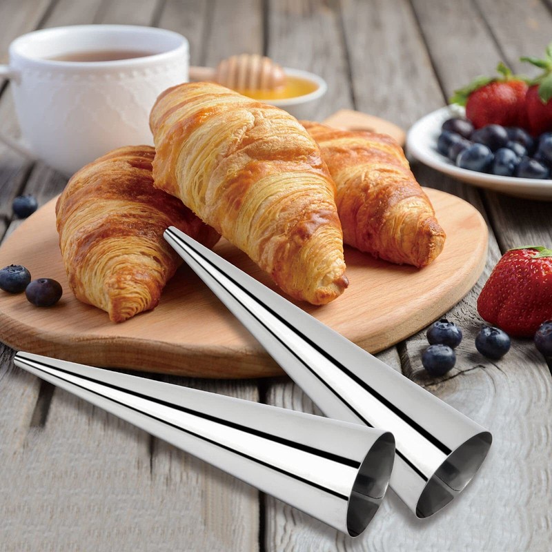 Cream Horn Molds 16pcs Large Size 4.7 inch Baking Cones Stainless Steel Roll ... gallery