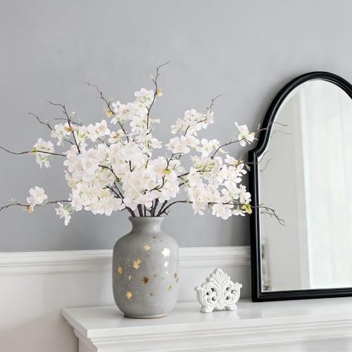 12 PCS Faux Cherry Blossom Branches Decor 18.11 Inch 12pcs-18.11 Inch White gallery