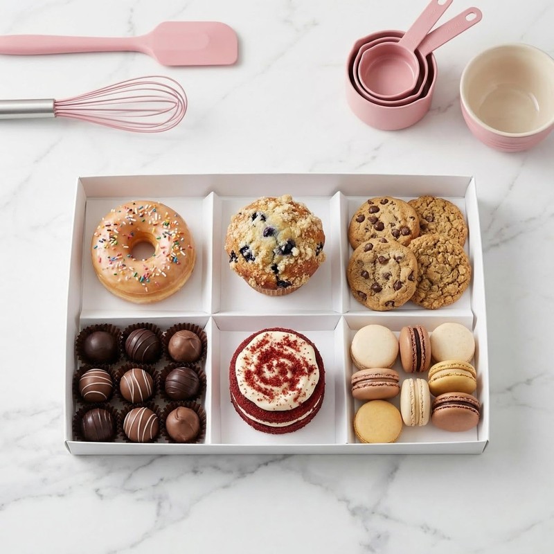 Boxes Dessert Box Divided Snack Cupcake Chocolate Packing Clear White 5 PCS gallery