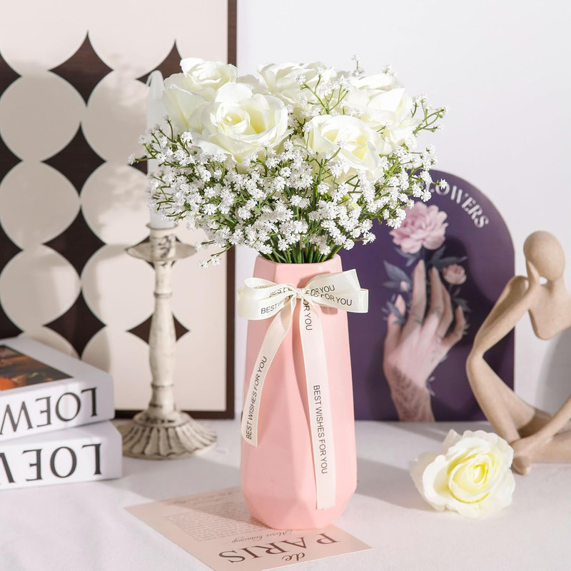 12Pcs Babys Breath Artificial Flowers, 21in Floral Stems for Vase Decor | Tri... gallery